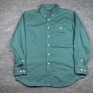 Over Under Shirt Men's L Featherweight Non Iron Green Plaid Button Down USA